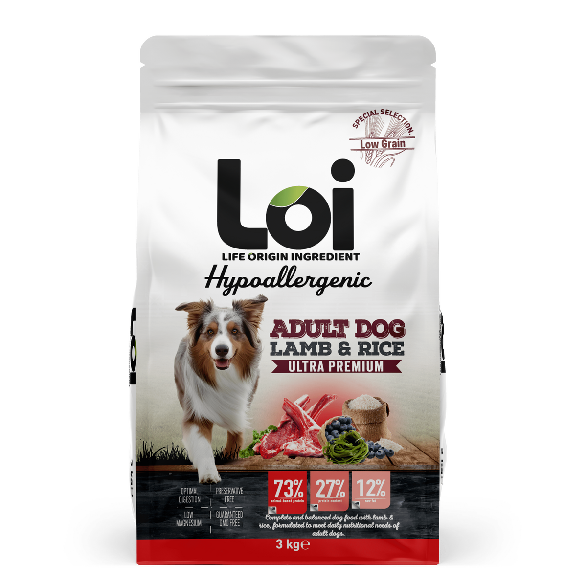 LOI ADULT KÖPEK KUZU ETLİ 3 KG