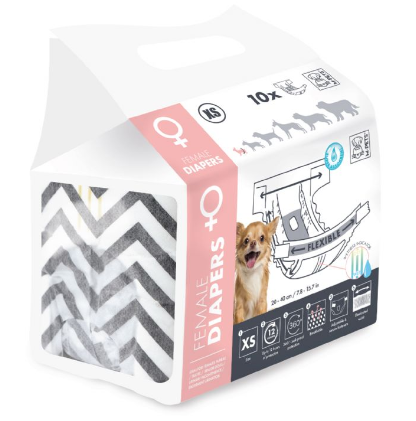 M-PETS DIAPERS DİŞİ KÖPEKLER İÇİN KÜLOT (XS) 10LU