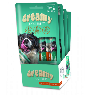 M-PETS KÖPEK ÖDÜLÜ CREAMY SOMON BALIKLI BİFTEKLİ 4X15GR