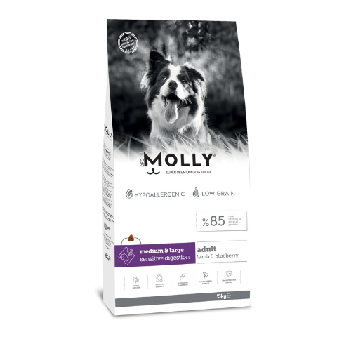 MOLLY KUZULU&YABANMERSİNLİ KÖPEK MAMASI 15 KG