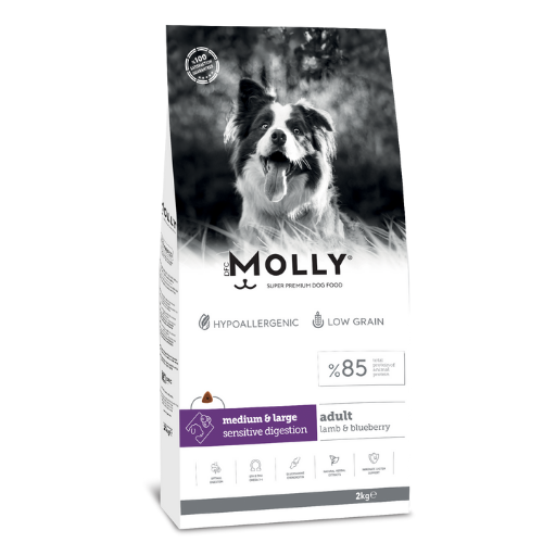 MOLLY KUZULU&YABANMERSİNLİ KÖPEK MAMASI 2KG