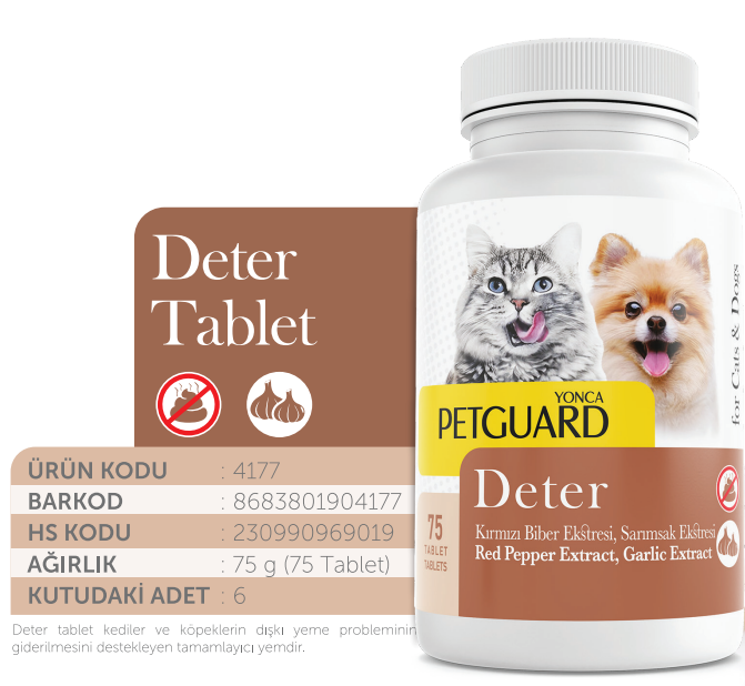 PETGUARD DETER KEDİ KÖPEK 75GR 75 TABLET