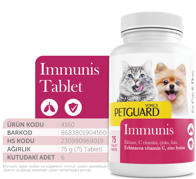 PETGUARD IMMUNİS KEDİ KÖPEK TABLET 75 GR 75 TABLET