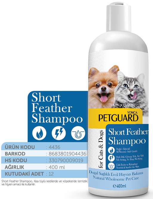 PETGUARD KISA TÜY SIVI ŞAMPUAN KEDİ KÖPEK 400ML