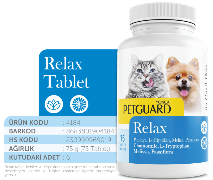 PETGUARD RELAX KEDİ KÖPEK 75 GR 75 TABLET