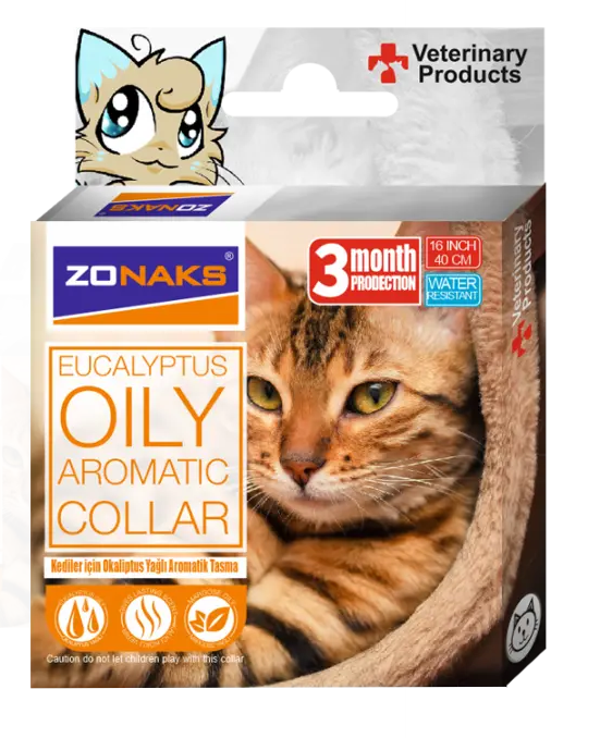 ZONAKS KEDİLER İÇİN OKALİPTUS YAĞLI AROMATİK TASMA